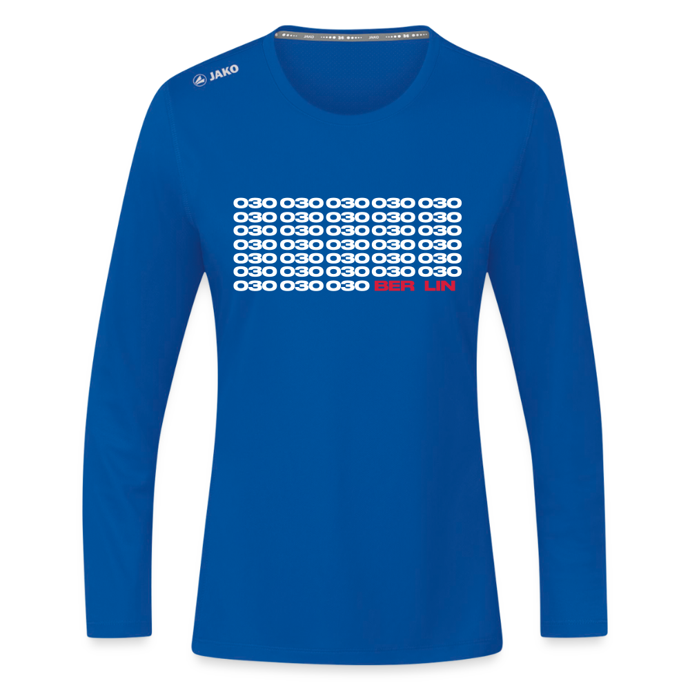 030 Berlin - Frauen Sport Langarmshirt - Royalblau