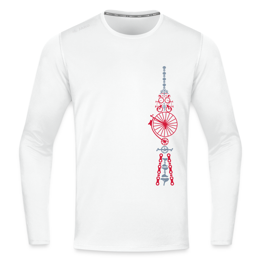 Fernsehturm der Fahrräder - Männer Sport Langamshirt - Weiß