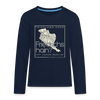 Friesland oder Friedrichshain - Kinder Langarmshirt - Navy