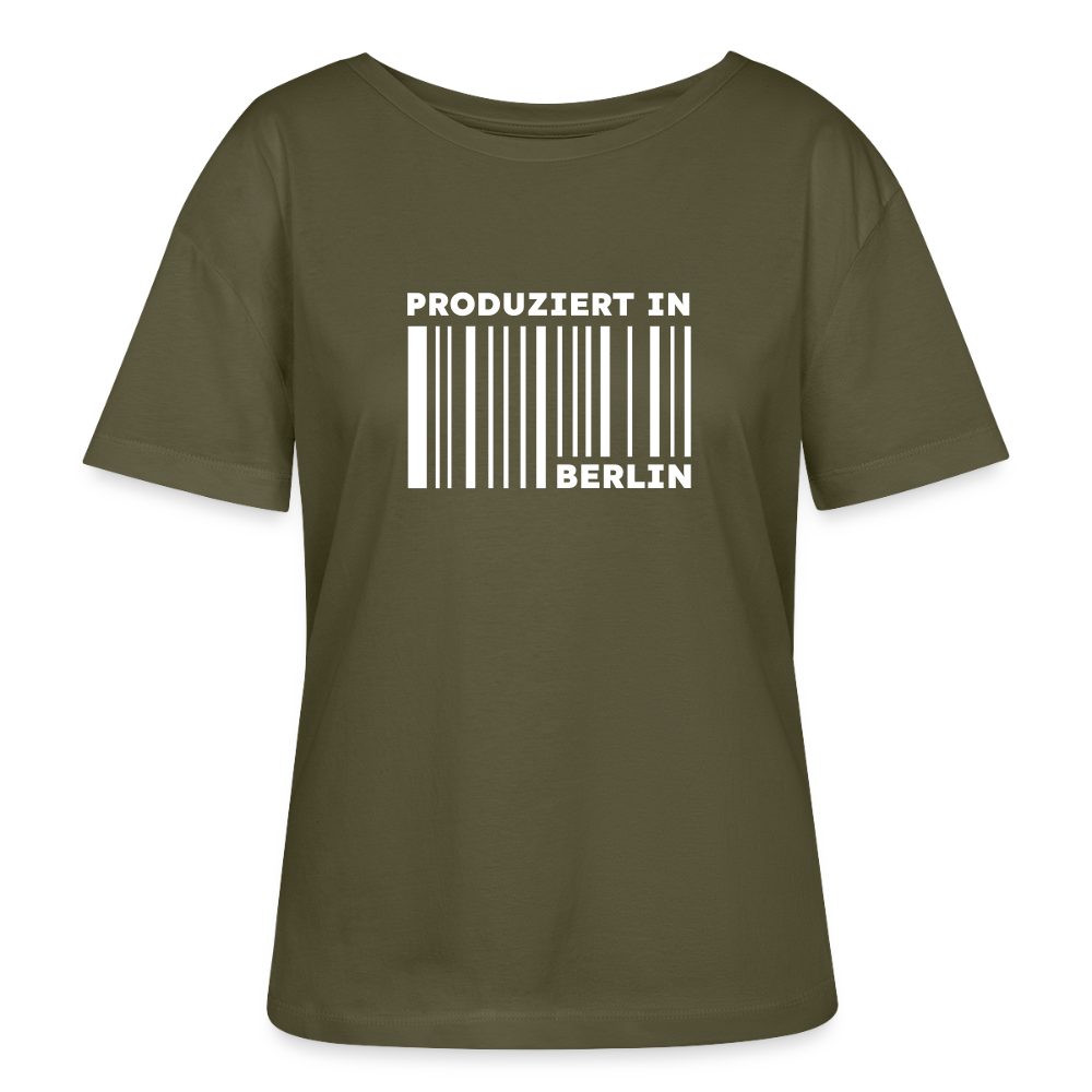 PRODUZIERT IN BERLIN - Relaxed Rundhals Frauen Bio-T-Shirt - Khaki