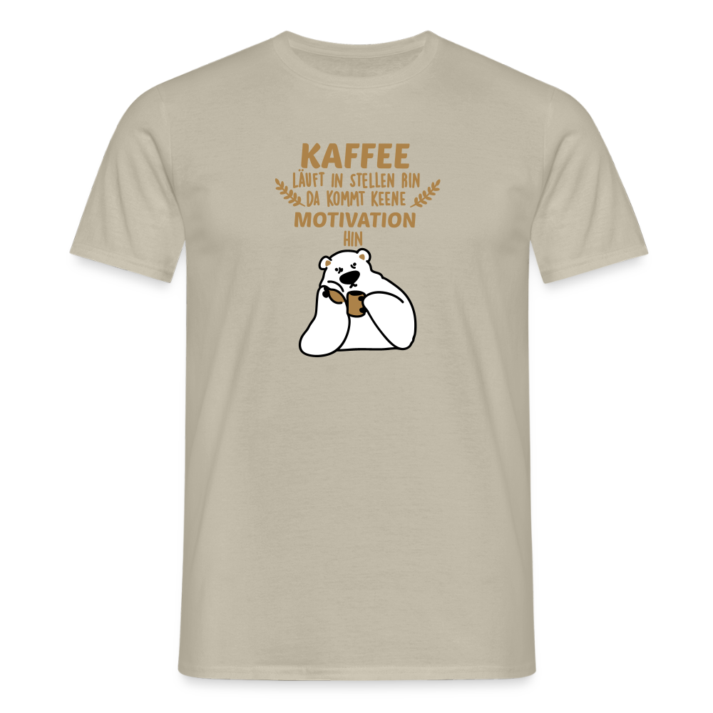 Kaffee motiviert - Männer Premium T-Shirt - Sandbeige