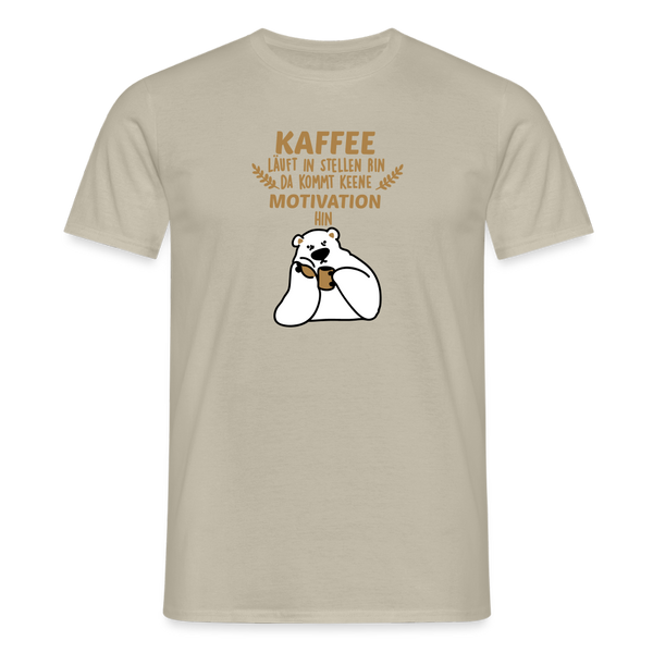 Kaffee motiviert - Männer Premium T-Shirt - Sandbeige