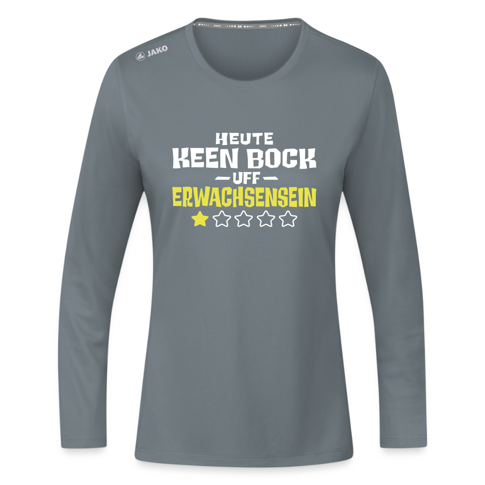 Keen Bock uff Erwachsensein - Frauen Sport Langarmshirt - Grau
