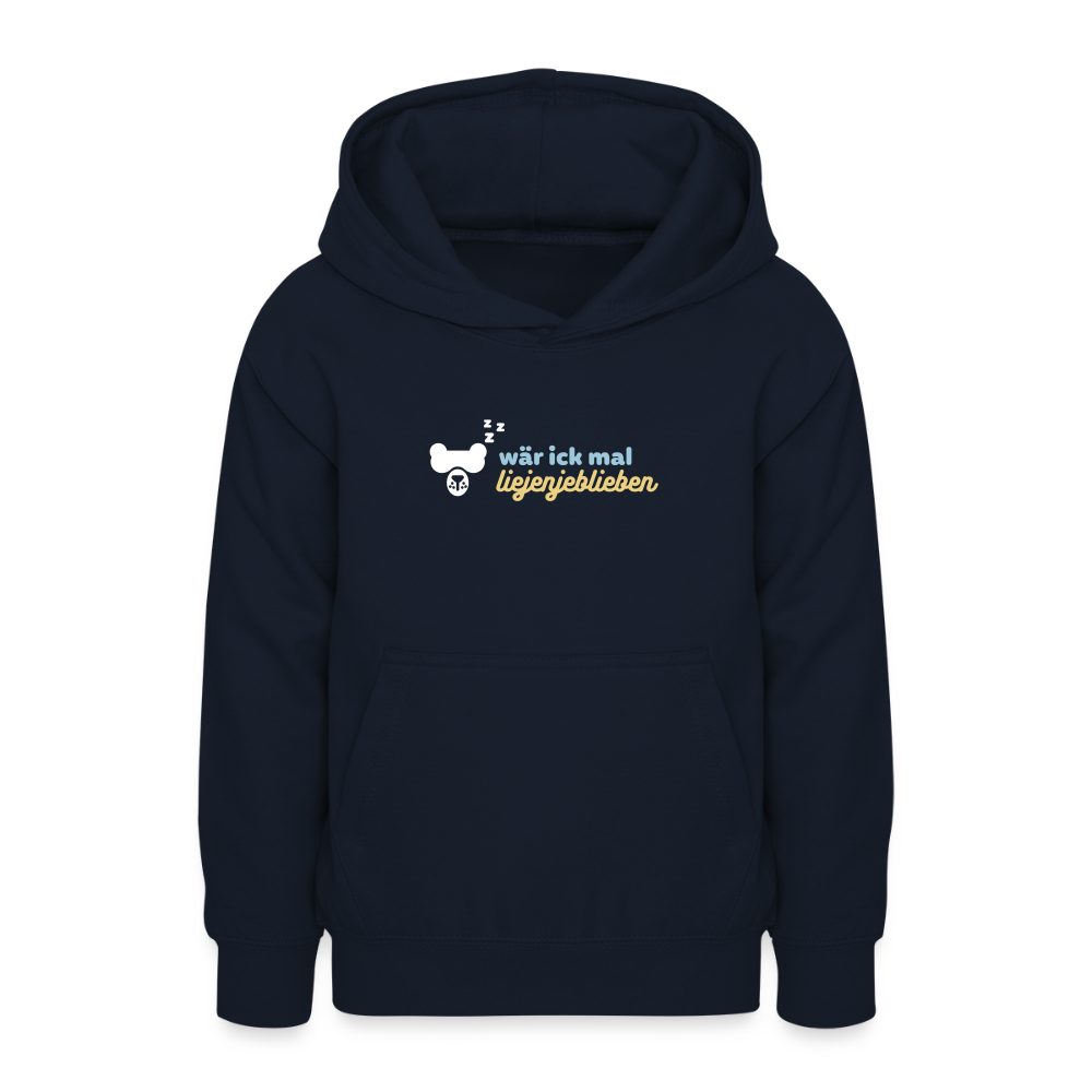 wär ick mal liejenjeblieben - Teenager Hoodie - Navy