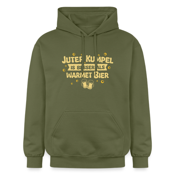 Juter Kumpel ist besser als warmet Bier - Hoodie - Militärgrün
