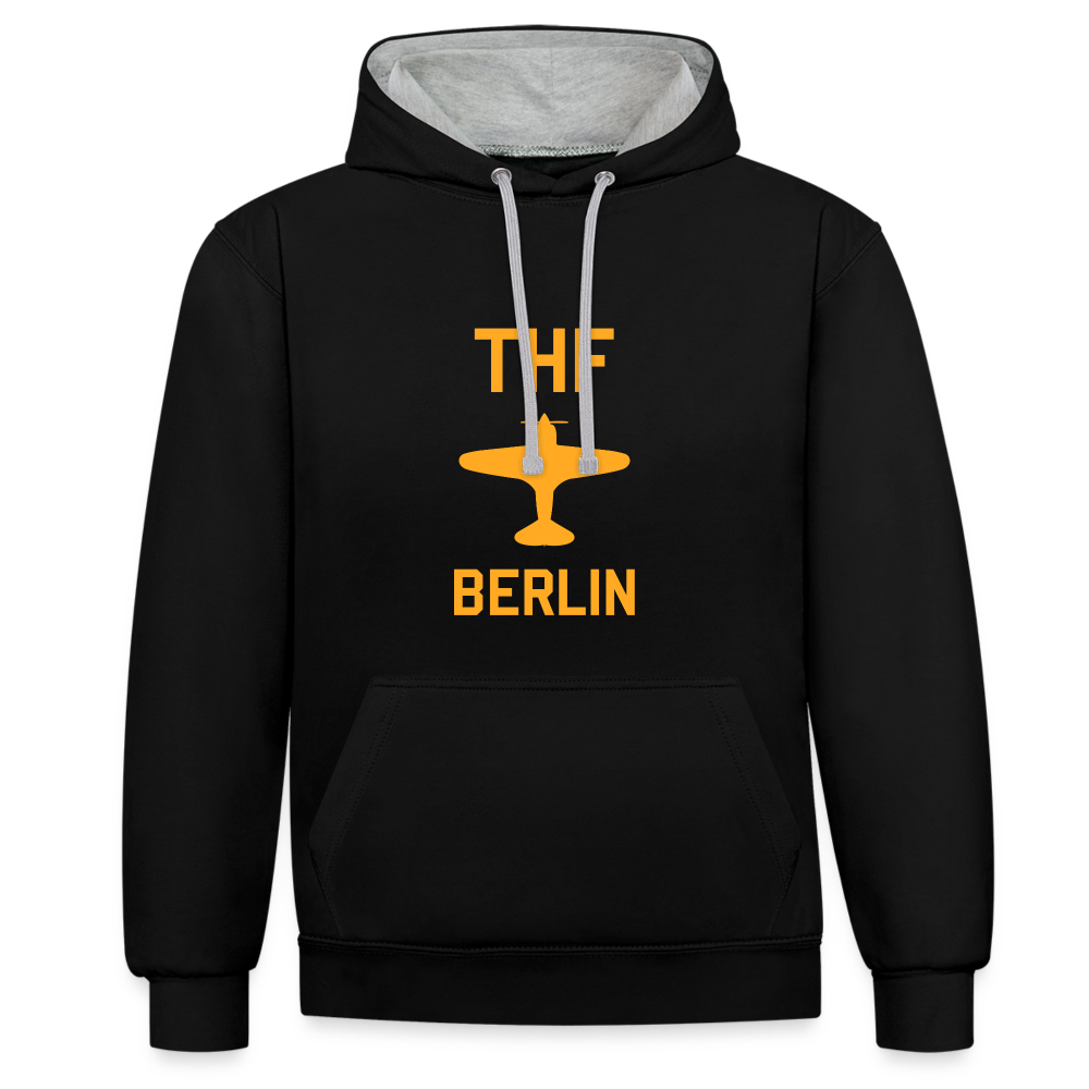 THF - Kontrast Hoodie - Schwarz/Grau meliert
