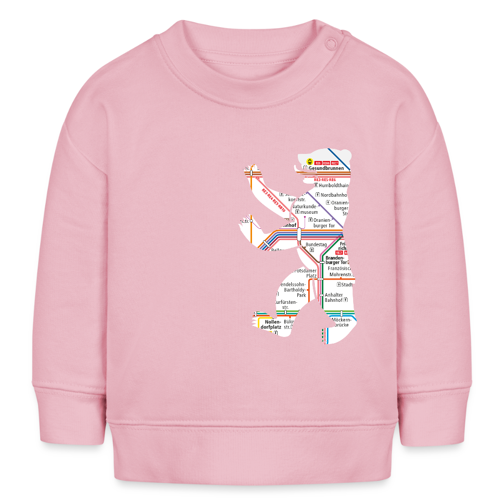 Bär im U-Bahnnetz - Baby Bio Pullover - Hellrosa