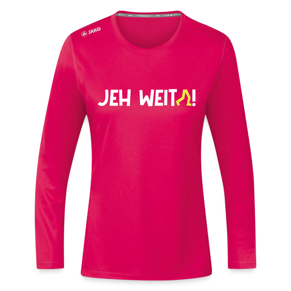 Jeh Weita! - Frauen Sport Langarmshirt - dunkles Pink