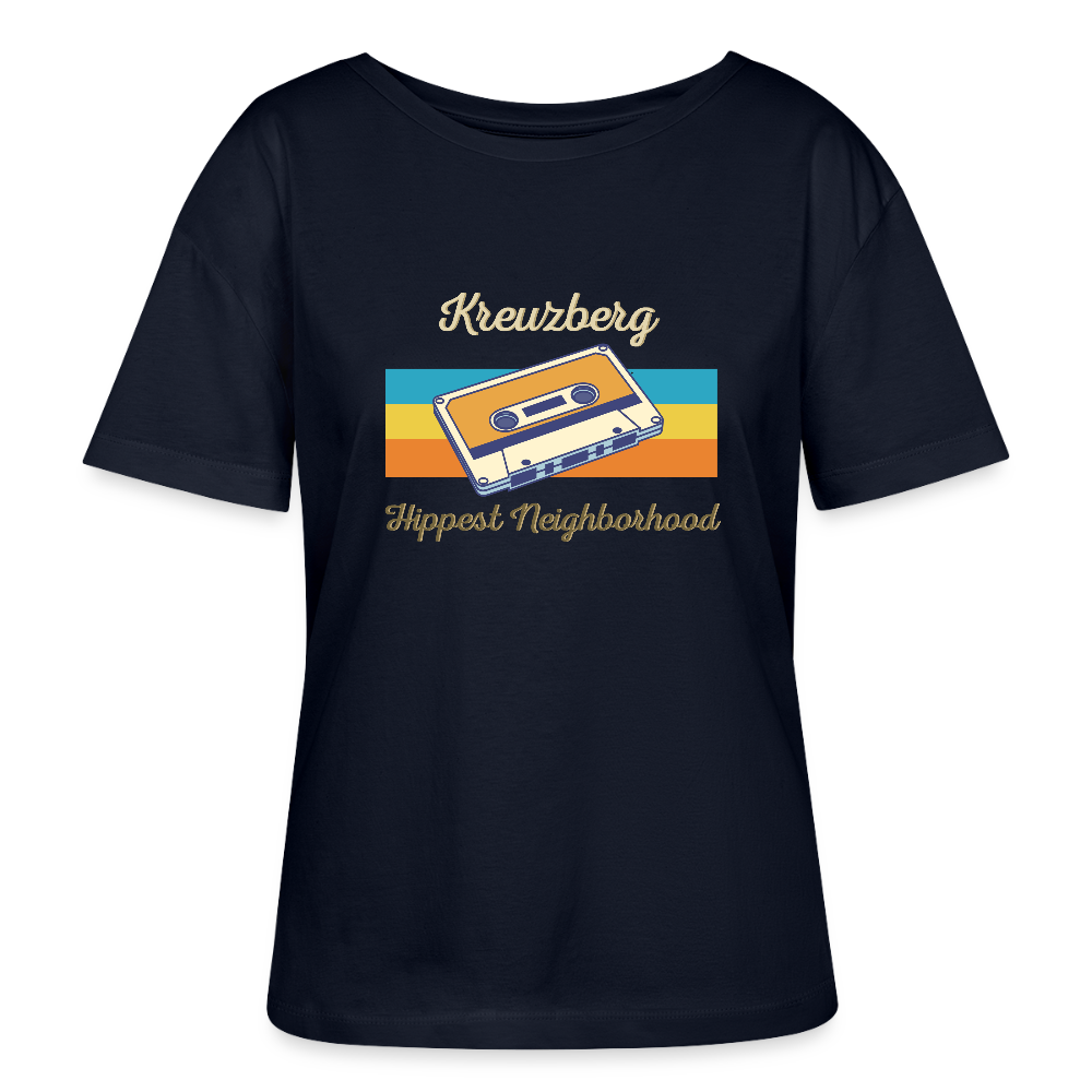 Kreuzberg Hippest Neighborhood - Relaxed Rundhals Frauen Bio-T-Shirt - Navy