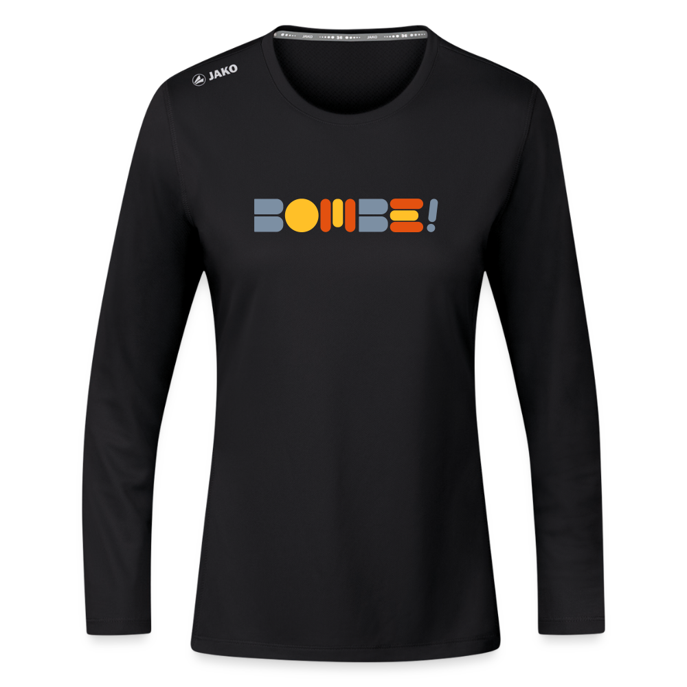 Bombe! - Frauen Sport Langarmshirt - Schwarz