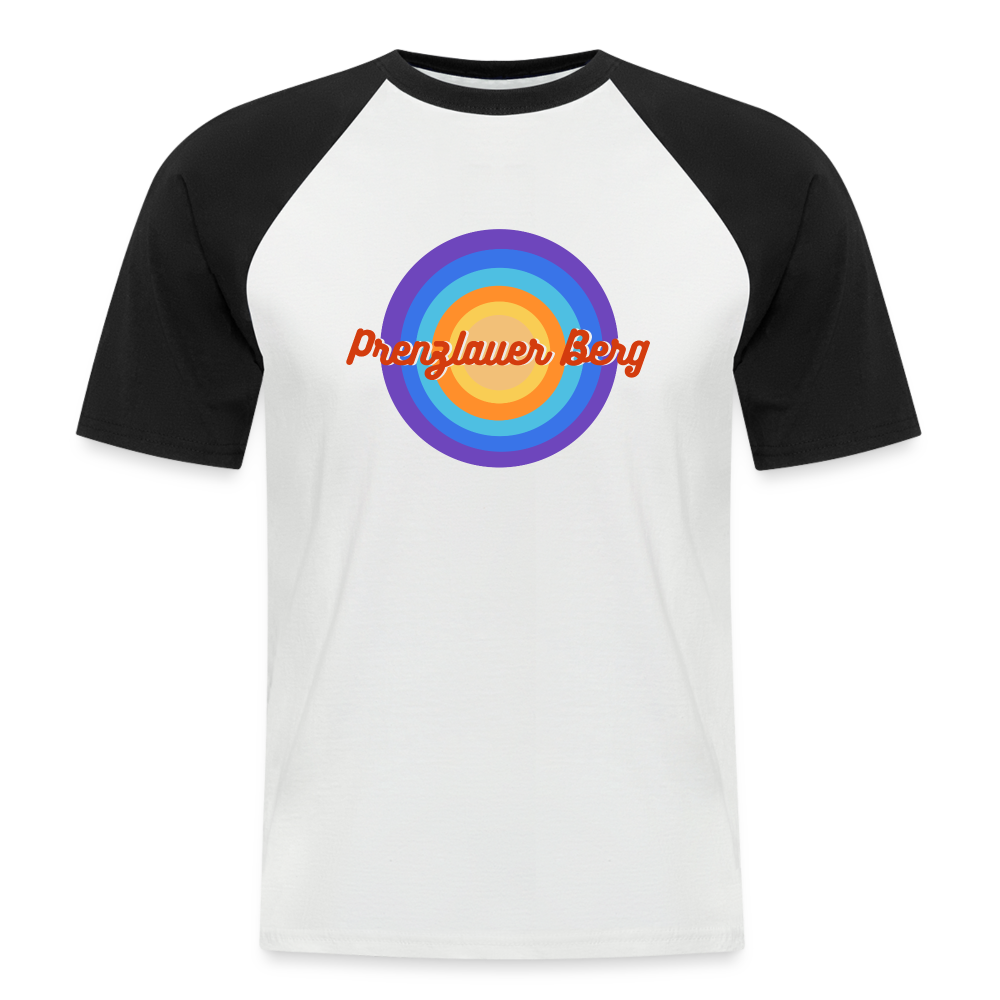 Prenzlauer Berg Retro - Männer Baseball T-Shirt - Weiß/Schwarz