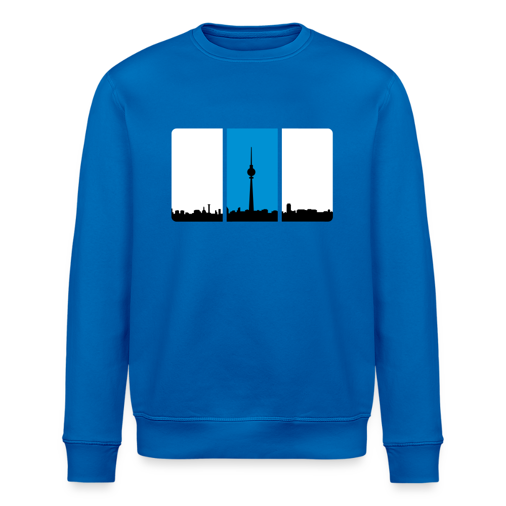 Berliner Skyline in Streifen - Unisex Bio Sweatshirt - Königsblau