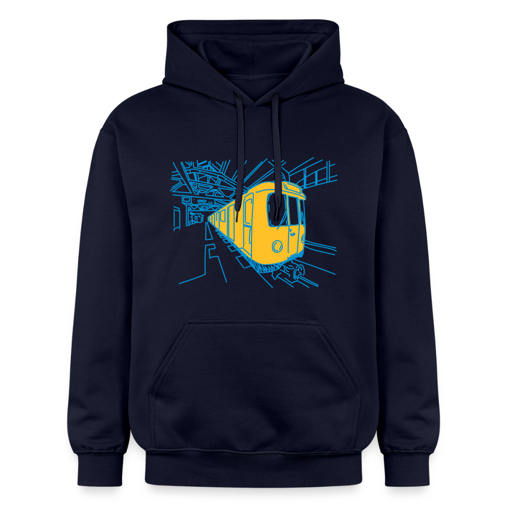 U-Bahn in Linien - Hoodie - Navy