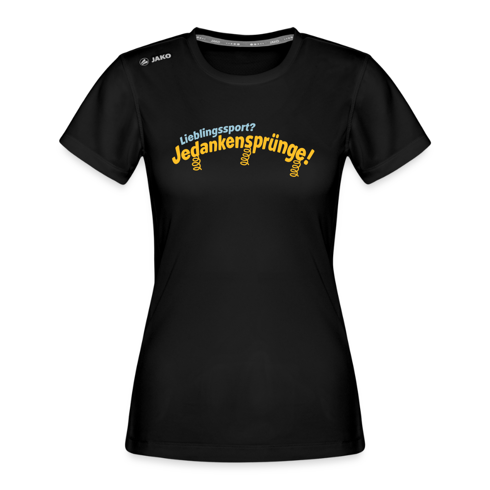 Lieblingssport? Jedankensprünge! - Frauen Sport-Shirt - Schwarz