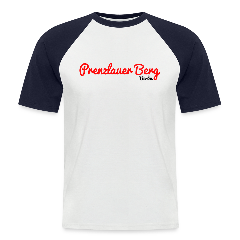 Prenzlauer Berg Berlin - Männer Baseball T-Shirt - Weiß/Navy