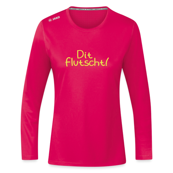 Dit flutscht! - Frauen Sport Langarmshirt - dunkles Pink