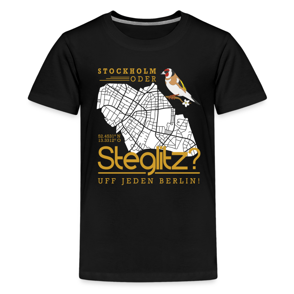 Stockholm oder Steglitz - Teenager Premium T-Shirt - Schwarz