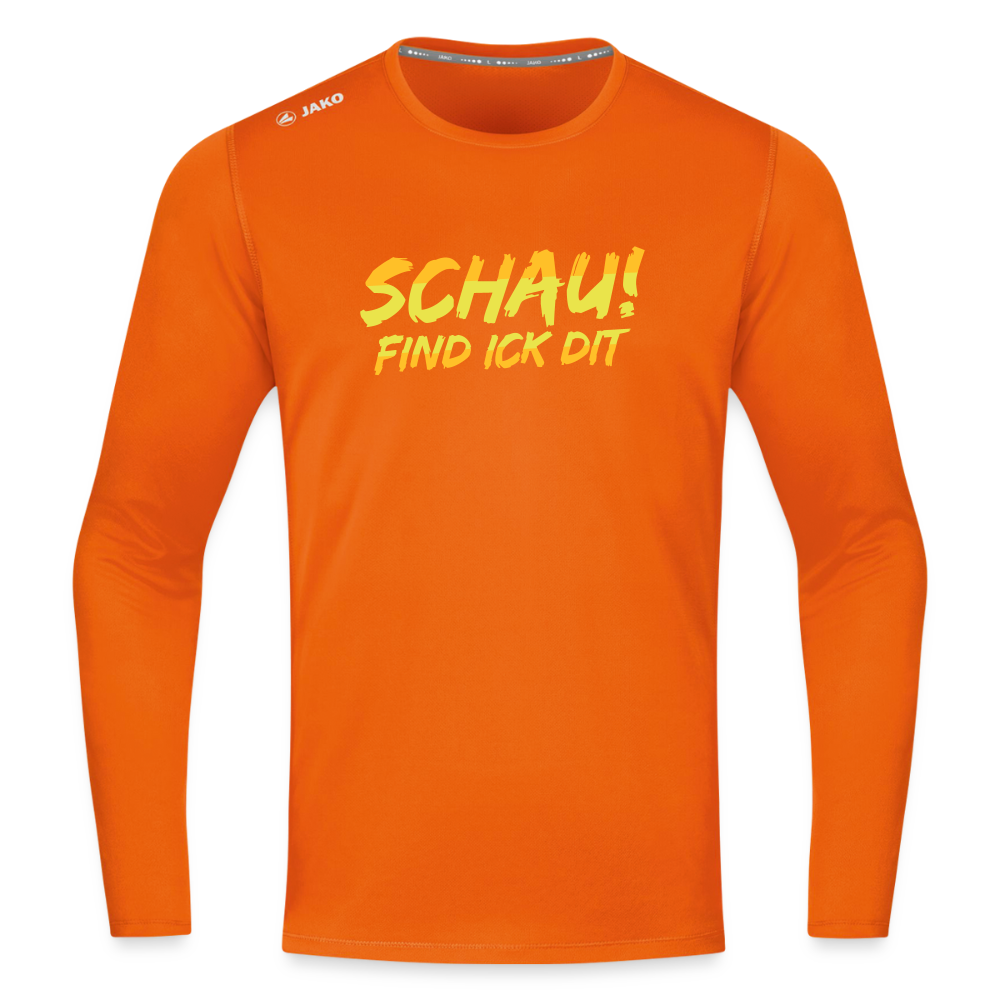 Schau! Find Ick Dit - Männer Sport Langamshirt - Neonorange
