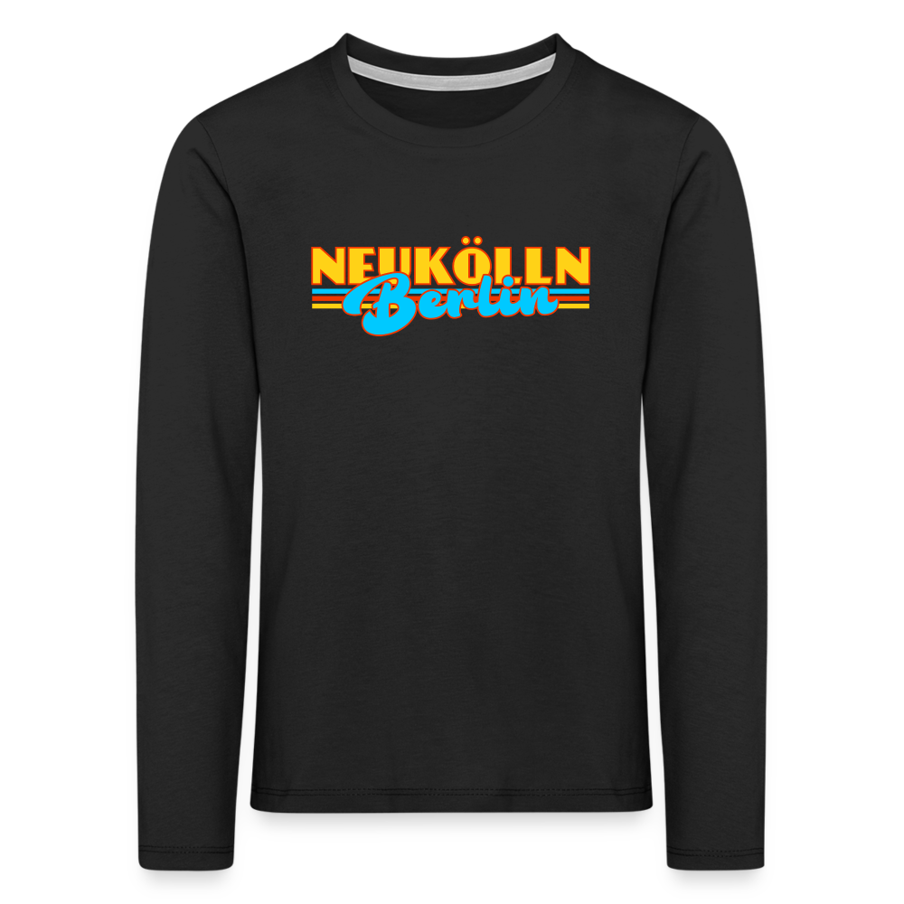 Neukölln Berlin Retro - Kinder Langarmshirt - Schwarz