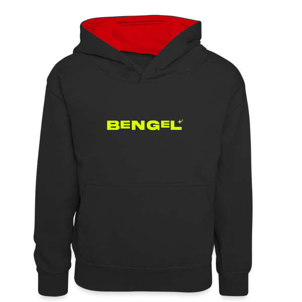Bengel Berlin - Kinder Kontrast-Hoodie - Schwarz/Rot