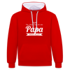 Opa wees allet - Kontrast Hoodie - Rot/Weiß