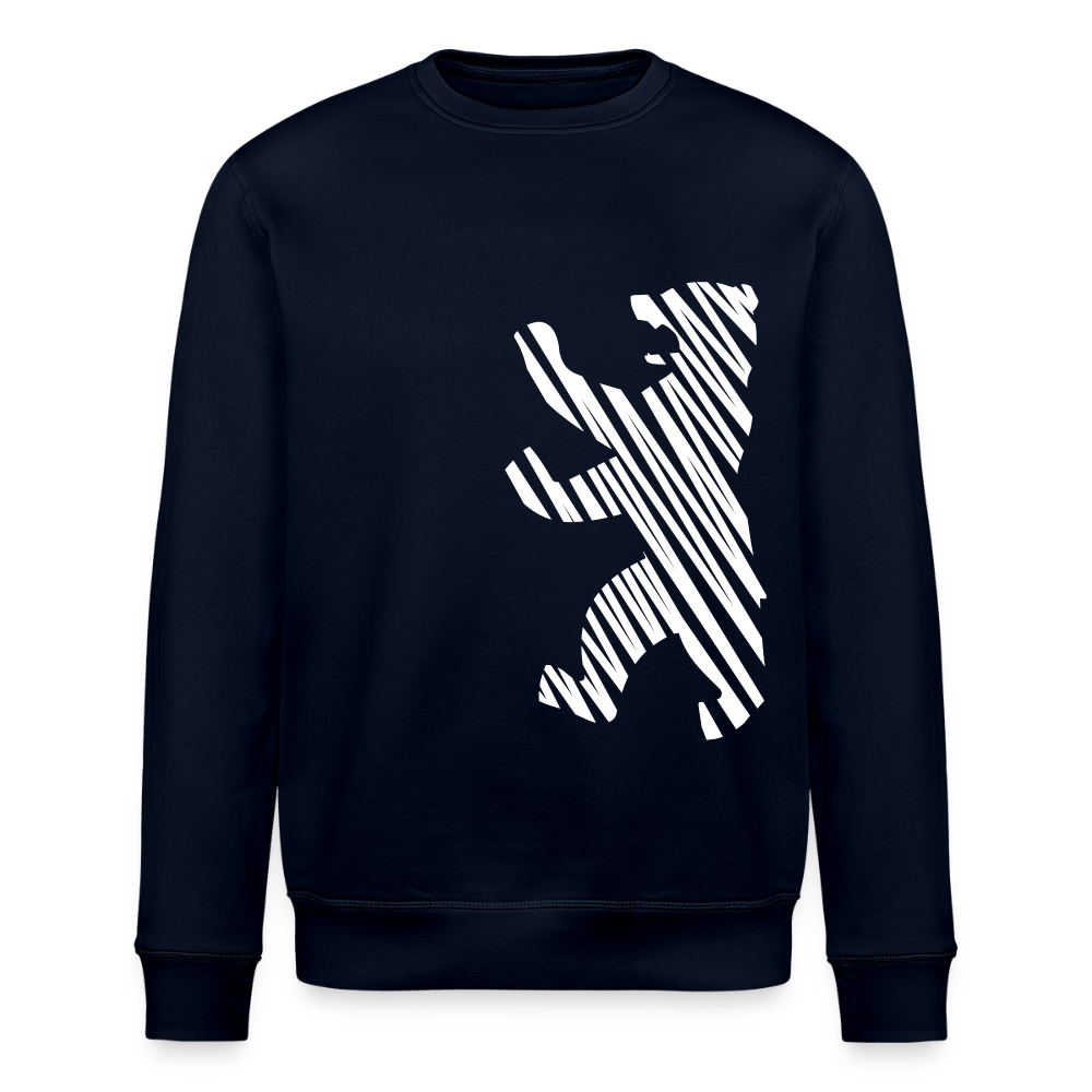 Berliner Bär im Netz - weiß - Unisex Bio Sweatshirt - Navy