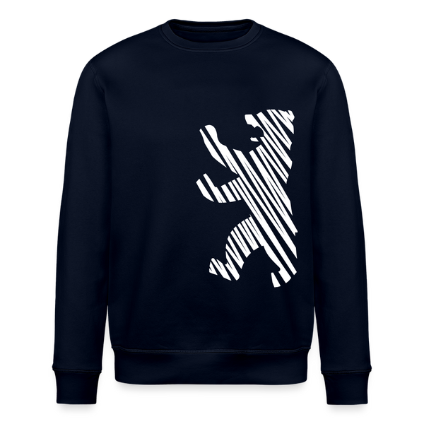 Berliner Bär im Netz - weiß - Unisex Bio Sweatshirt - Navy