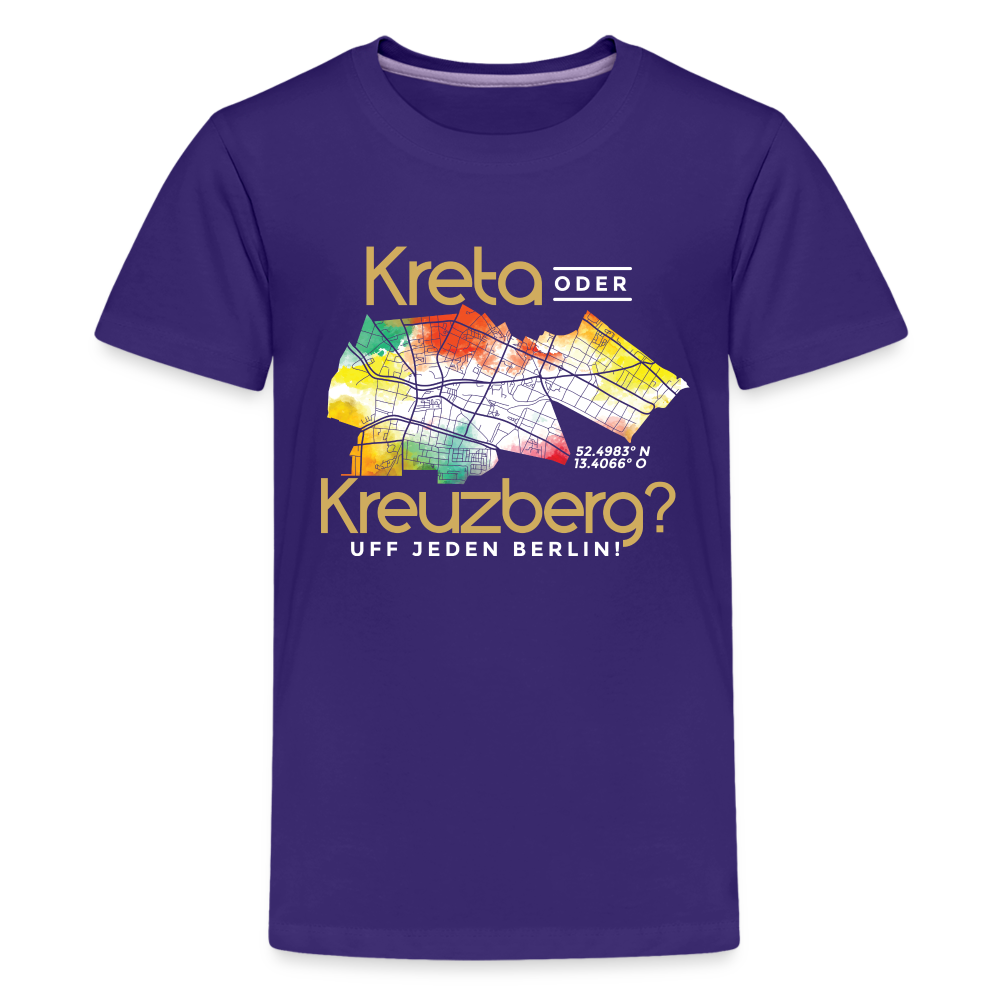 Kreta oder Kreuzberg - Teenager Premium T-Shirt - Lila