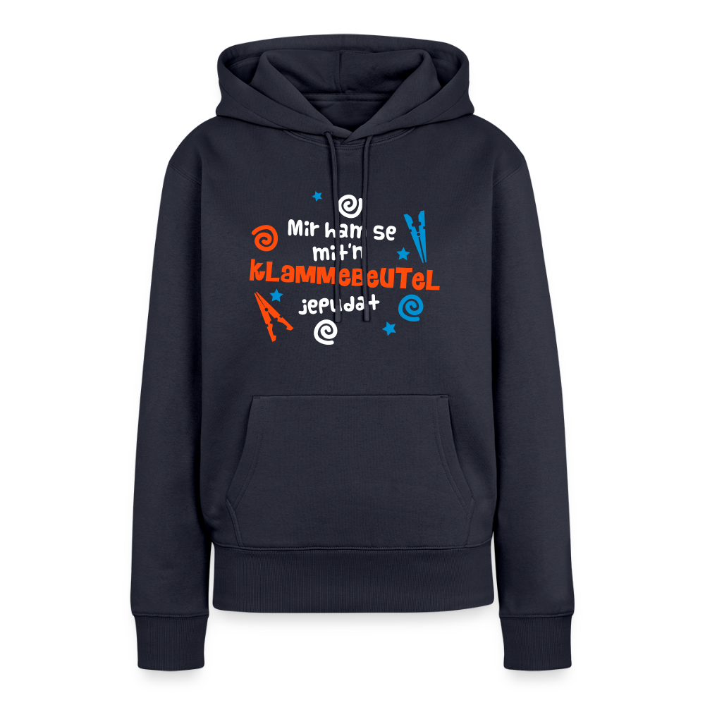Mit'n Klammabeutel jepudat - Frauen Premium Hoodie - Navy