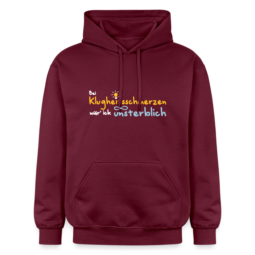Bei Klugheitsschmerzen wär' ick unsterblich - Hoodie - Maroon