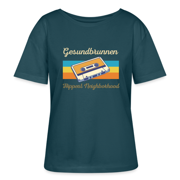 Gesundbrunnen Hippest Neighborhood - Relaxed Rundhals Frauen Bio-T-Shirt - Dunkles Petrol