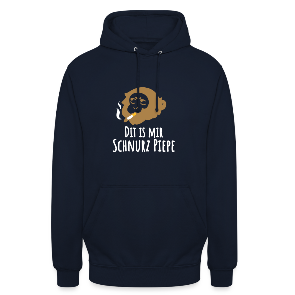 Dit is mir Schnurz Affe - Unisex Hoodie - Navy