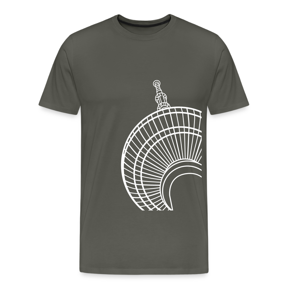 Der Turm von unten - weiß - Männer Premium T-Shirt - Asphalt