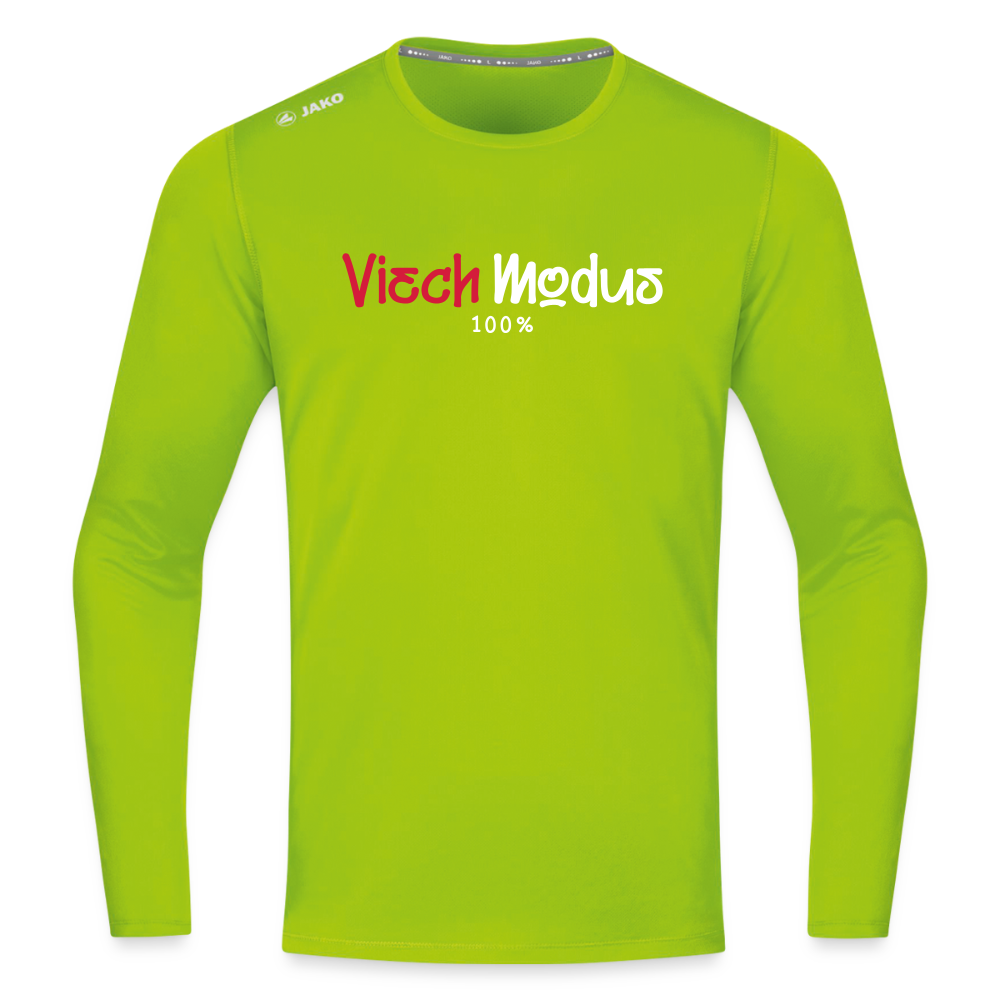 Viech Modus 100% - Männer Sport Langamshirt - Neongrün