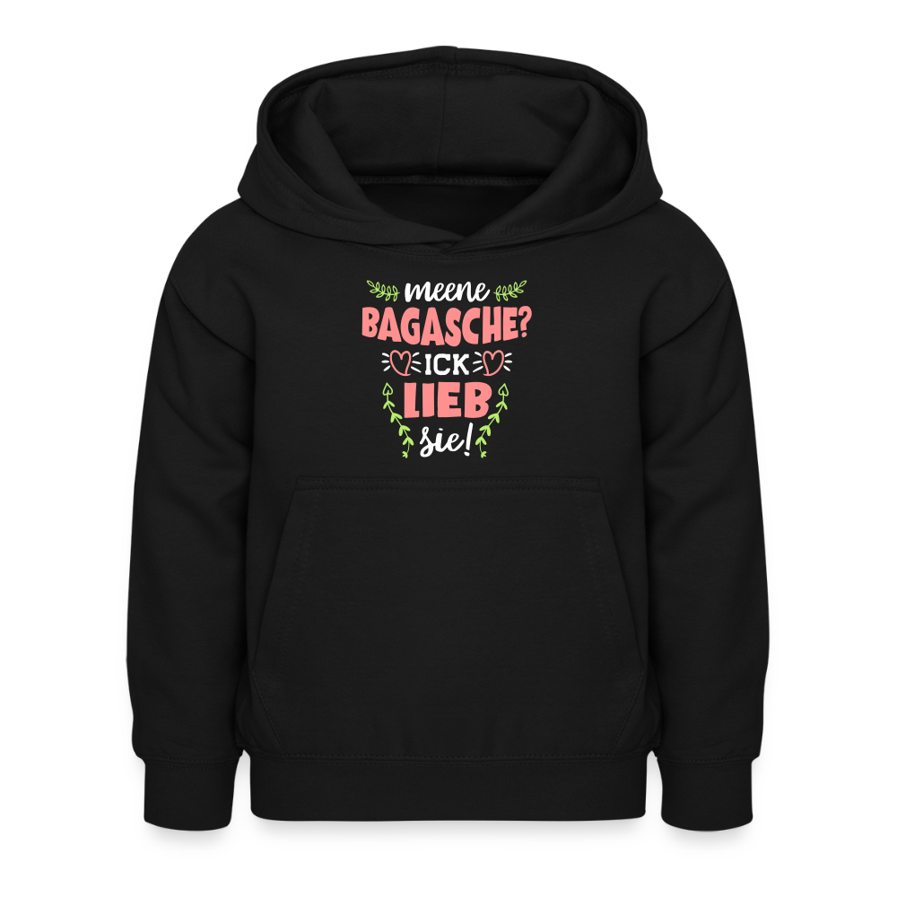 Meene Bagasche Ick Lieb Sie - Kinder Hoodie - Schwarz