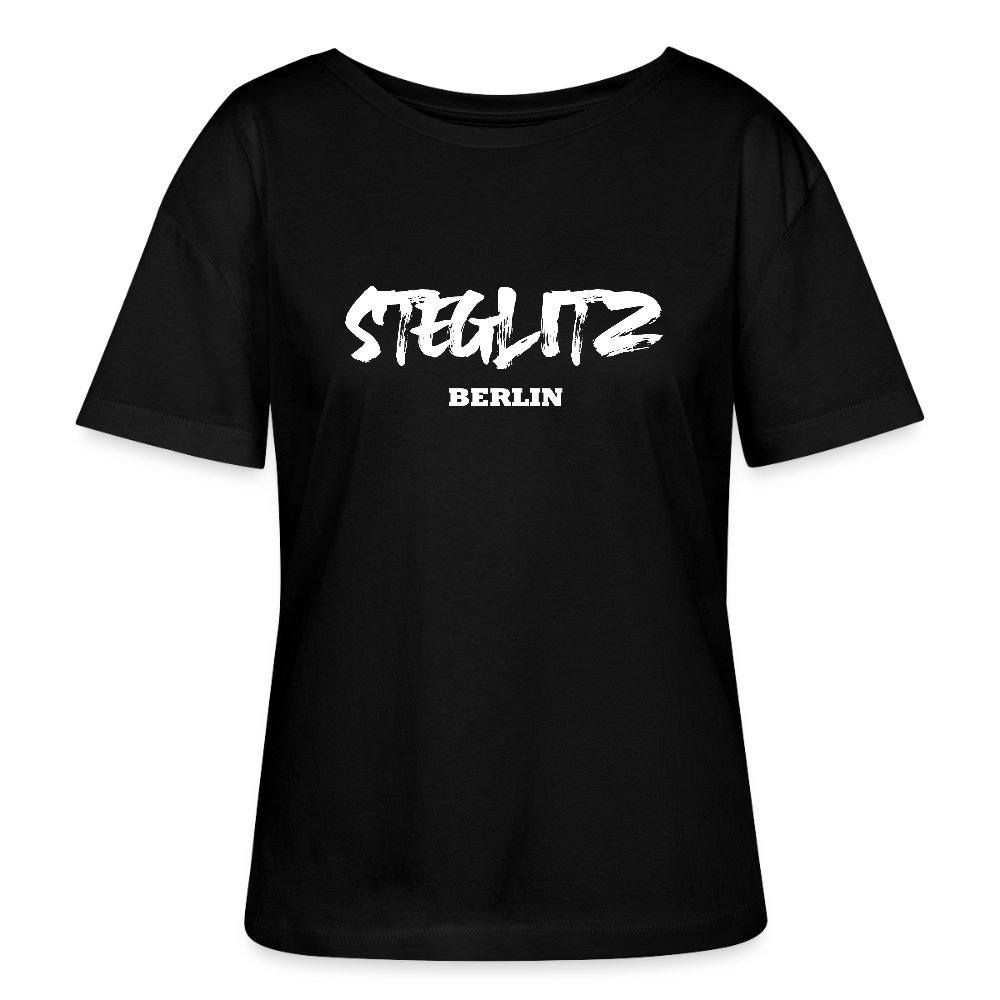 Steglitz - Relaxed Rundhals Frauen Bio-T-Shirt - Schwarz