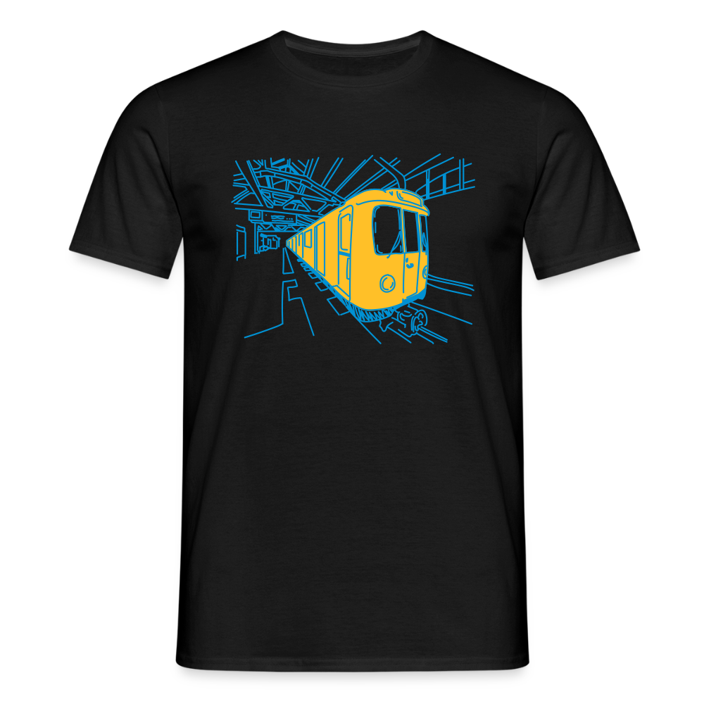 U-Bahn in Linien - Männer Premium T-Shirt - Schwarz