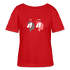 Berliner Einhorn - Relaxed Rundhals Frauen Bio-T-Shirt - Rot