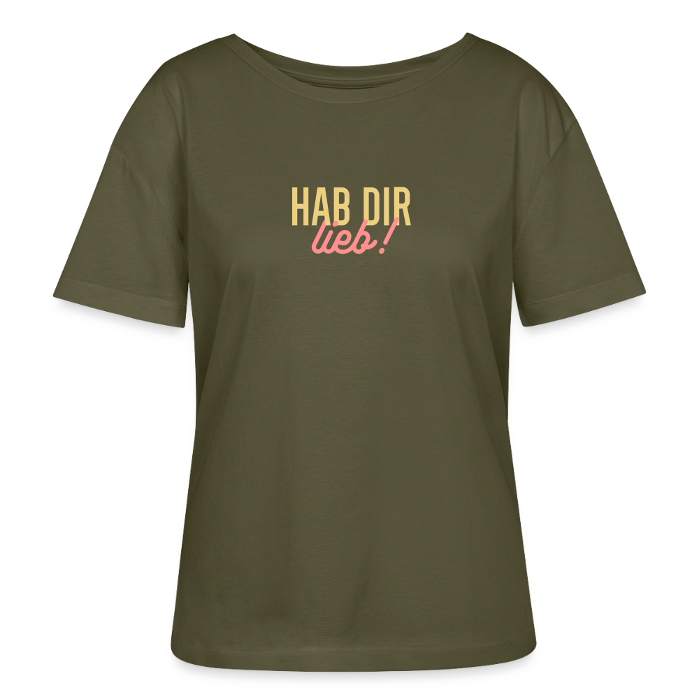 Hab Dir Lieb! - Relaxed Rundhals Frauen Bio-T-Shirt - Khaki