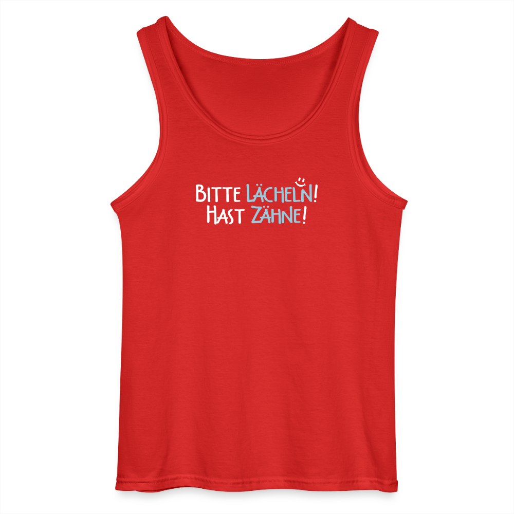 Bitte lächeln! Hast Zähne! - Männer Tank Top - Rot