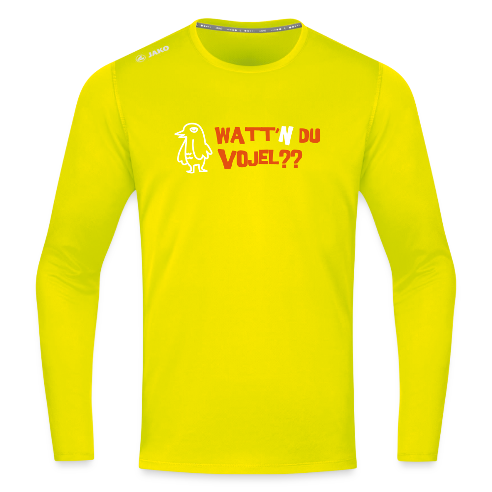 Watt'n du Vojel - Männer Sport Langamshirt - Neongelb