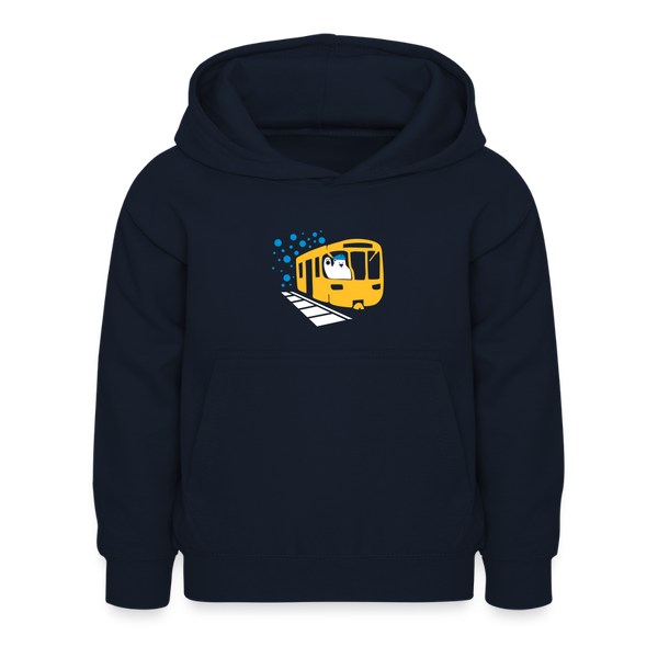 Bär in U-Bahn Kommt - Kinder Hoodie - Navy