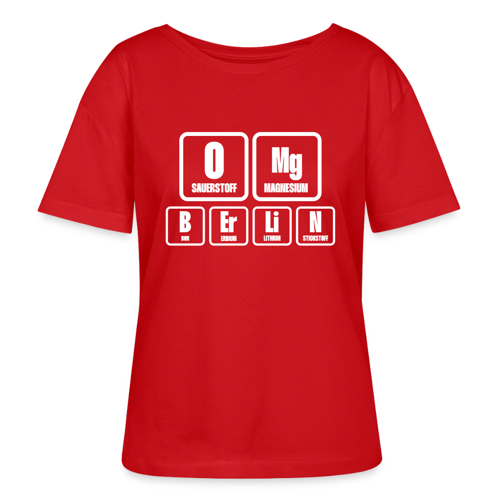 OMG Berlin - Relaxed Rundhals Frauen Bio-T-Shirt - Rot