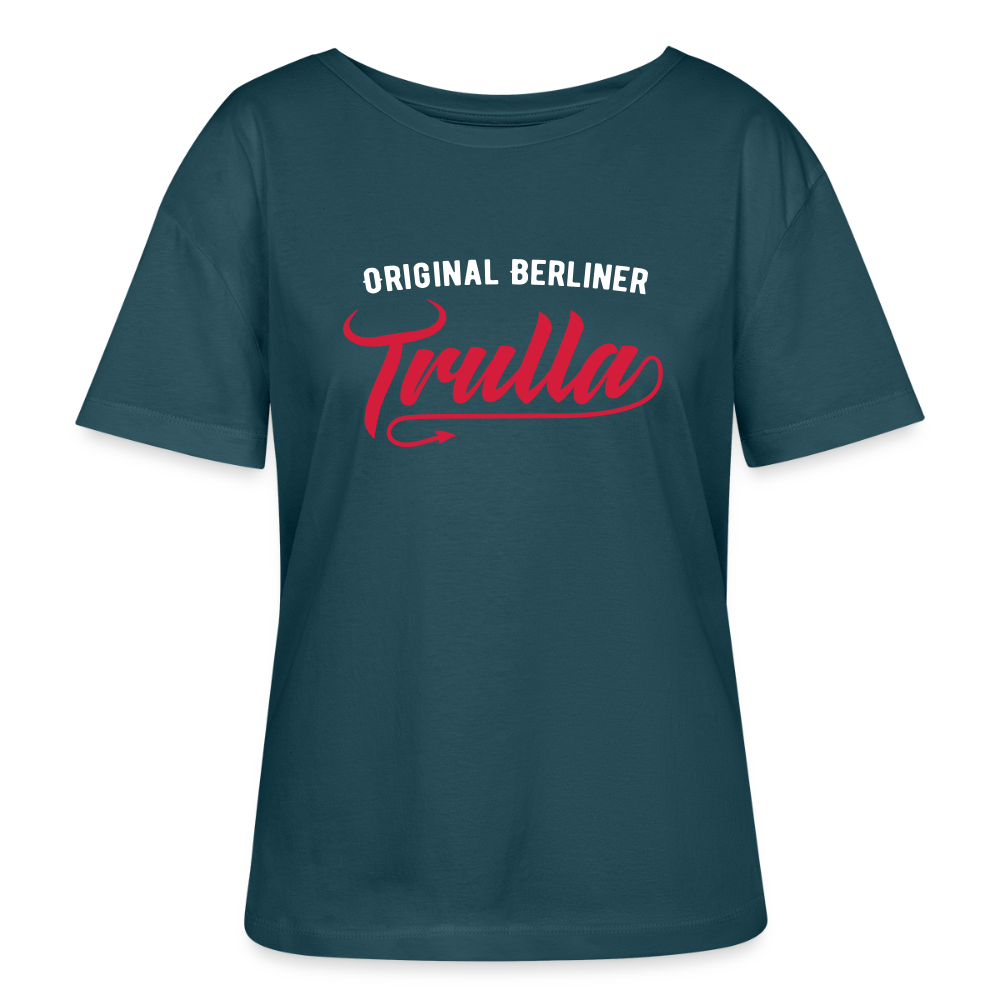 Trulla - Relaxed Rundhals Frauen Bio-T-Shirt - Dunkles Petrol