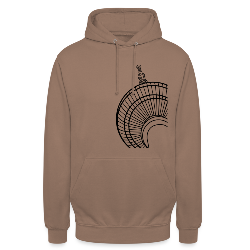 Der Turm von unten - schwarz - Unisex Hoodie - Mokka
