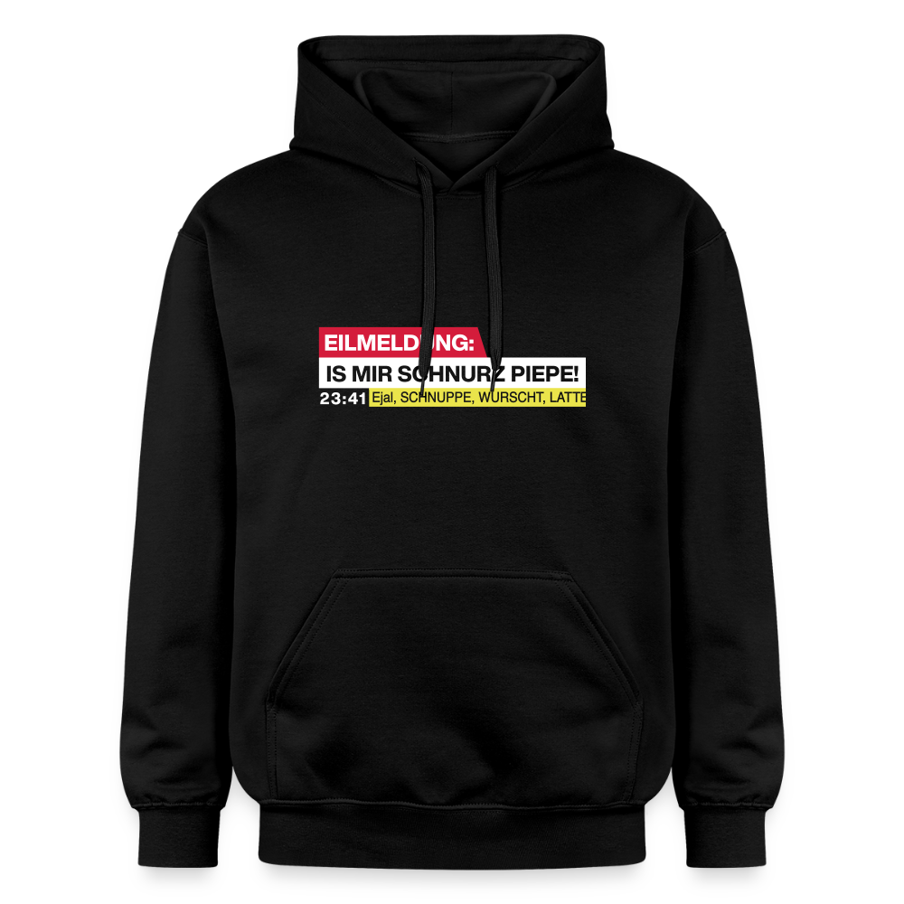 Eilmeldung: Is mir Schnurz Piepe! - Hoodie - Schwarz
