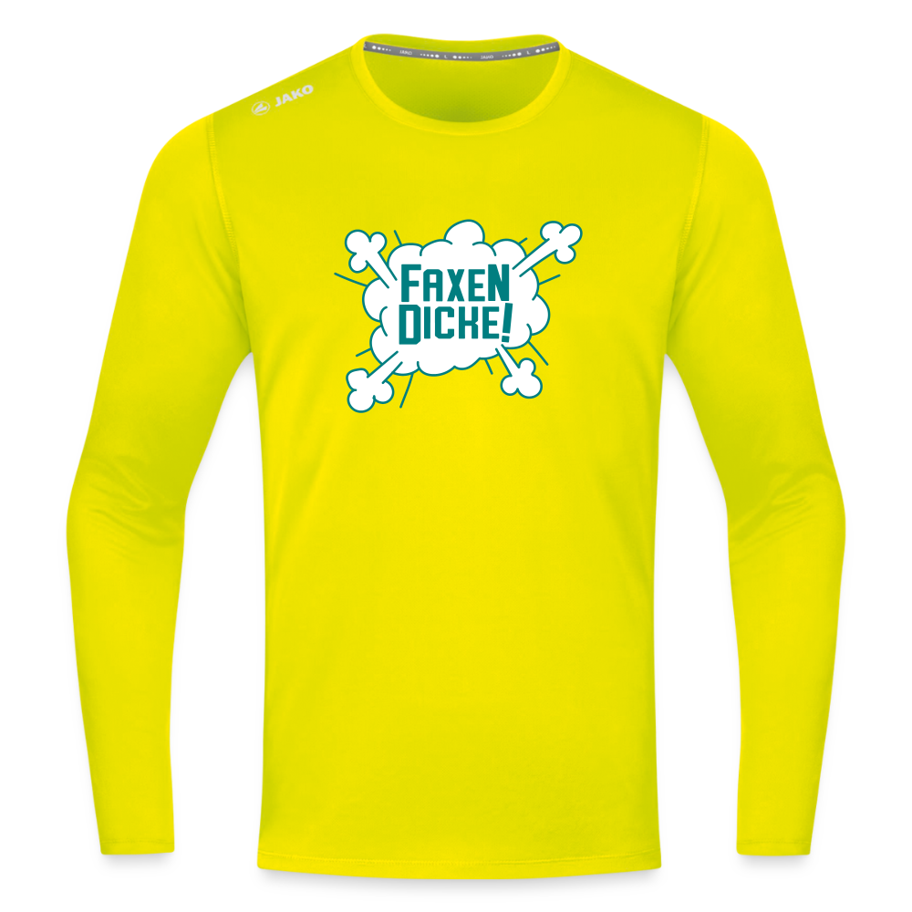 Faxen Dicke! - Männer Sport Langamshirt - Neongelb