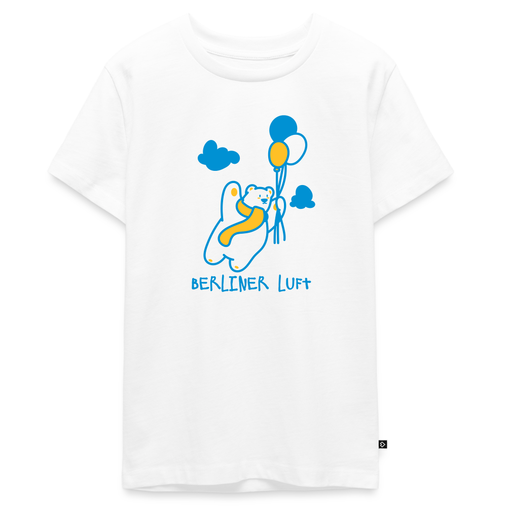 Der Bär fliegt - Teenager Premium T-Shirt - Weiß