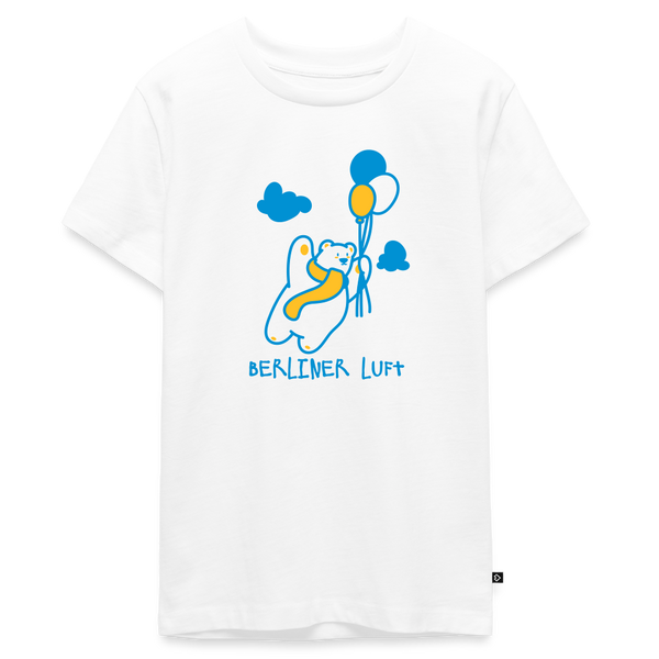 Der Bär fliegt - Teenager Premium T-Shirt - Weiß