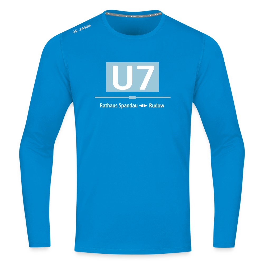 U7 - Männer Sport Langamshirt - Saphirblau